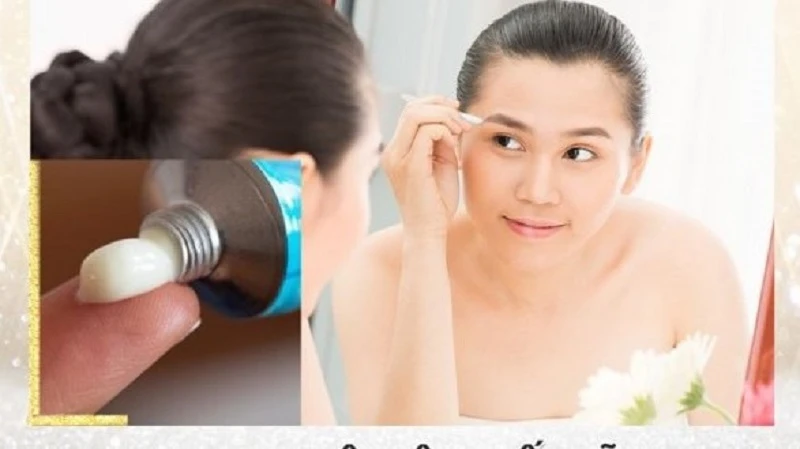 Có thể bôi các loại kem dưỡng tại vùng lông mày sau khi xăm